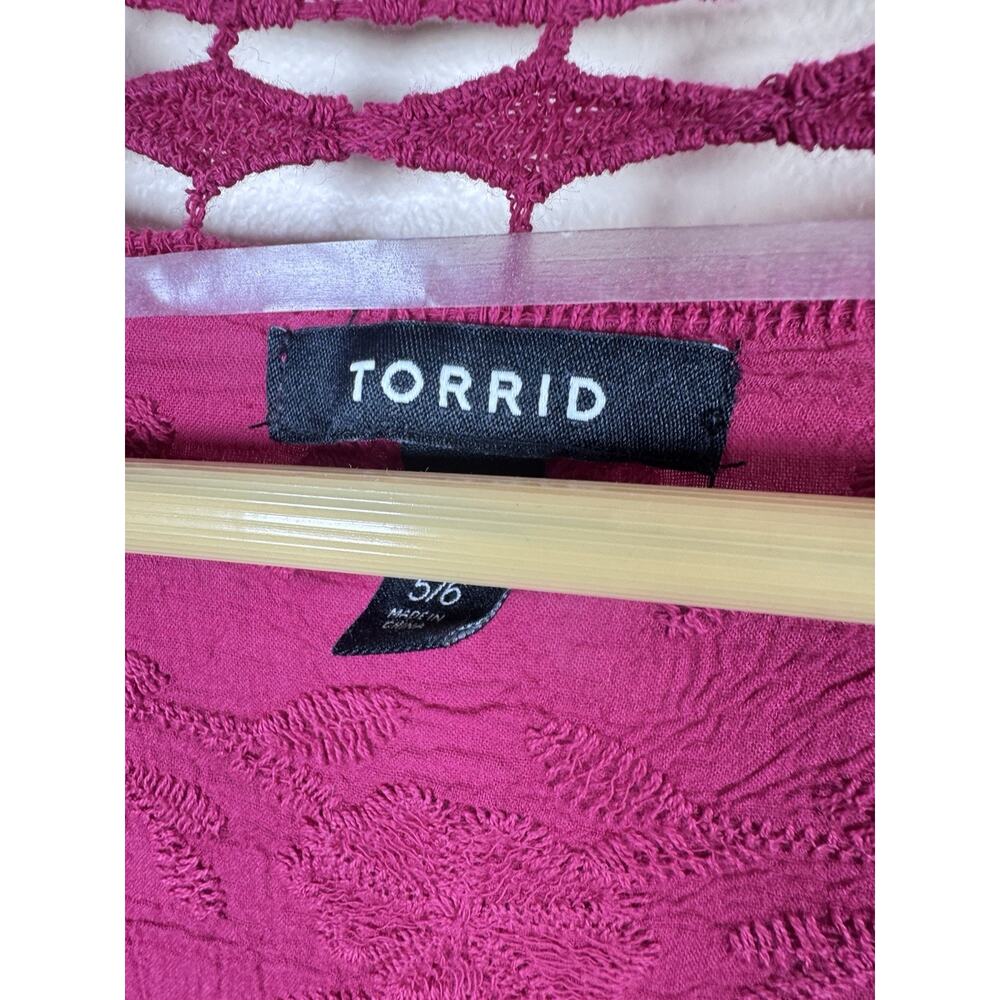 Torrid Womens Kimono Crochet Lace Embroidered 100% Cotton Beach Boho 5/6 - Picture 4 of 13